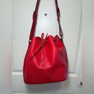 Louis Vuitton Red Epi Noe Bag